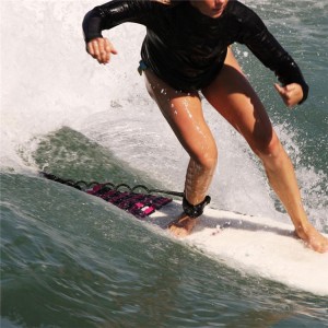 Surfboard Leash Coil SUP Kamba Iliyofungwa Neoprene Ankle Cuff na Double Swivels Anti-Rust kwa Kuteleza.