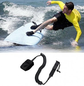 Surfboard Leash Coil SUP Rope Padded Neoprene Ankle Cuff at Double Swivels Anti-Rust para sa Surfing
