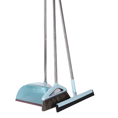 2021 China New Design home use dustpan set - Broom Dustpan Set Floor Squeegee, Adjustable Handle with Dustpan Teeth for Cleaning Kitchen House Floor Office Garage Barber Shop Indoor Use Broom and ...