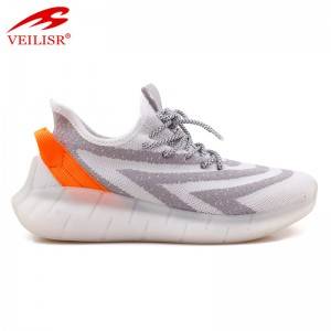 Fashionable lightweight fly knitting upper men’s casual sports shoes