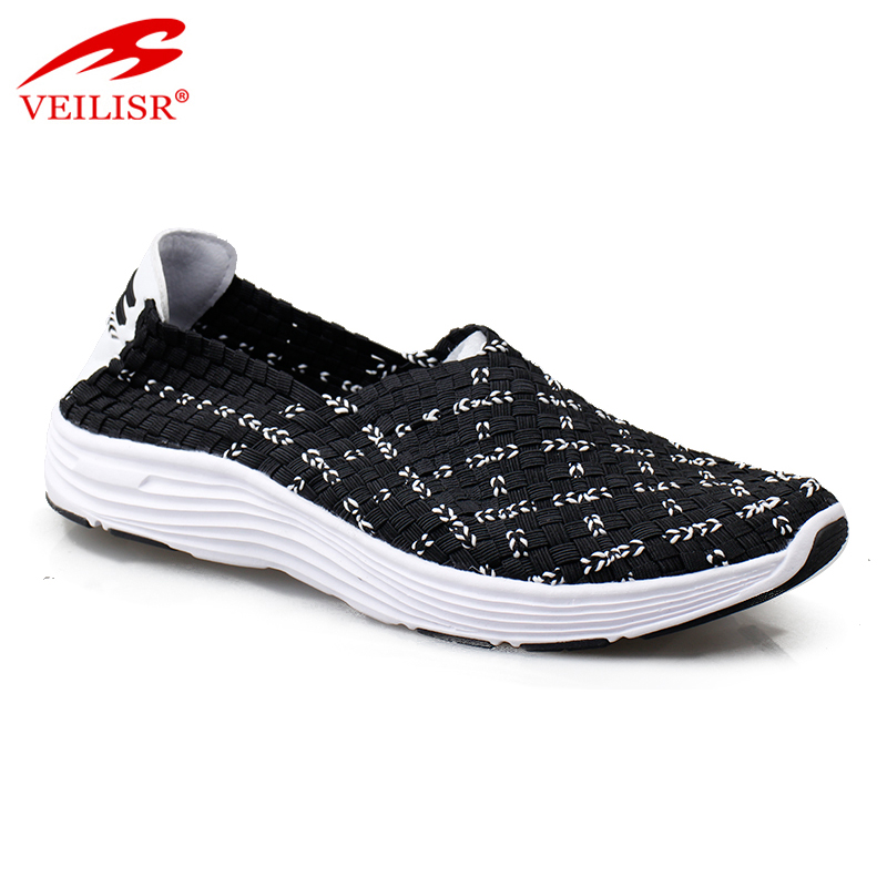 Zapatos hombre fashion slip on sneakers men woven casual shoes