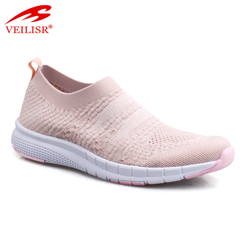 Siste typisk stil Topp kvalitet Ny rosa størrelse 36-41 strikket stoff slip on mote yeezy joggesko kvinner fritidssko