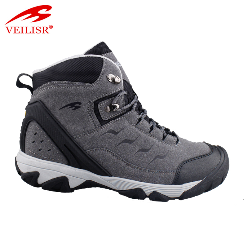 Personalized Cute Simple Hot Outdoor breathable leather trekking high top men hiking boots shoes