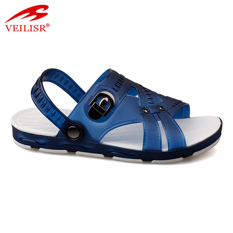 Latest design jelly shoes clear PVC footwear men beach sandals