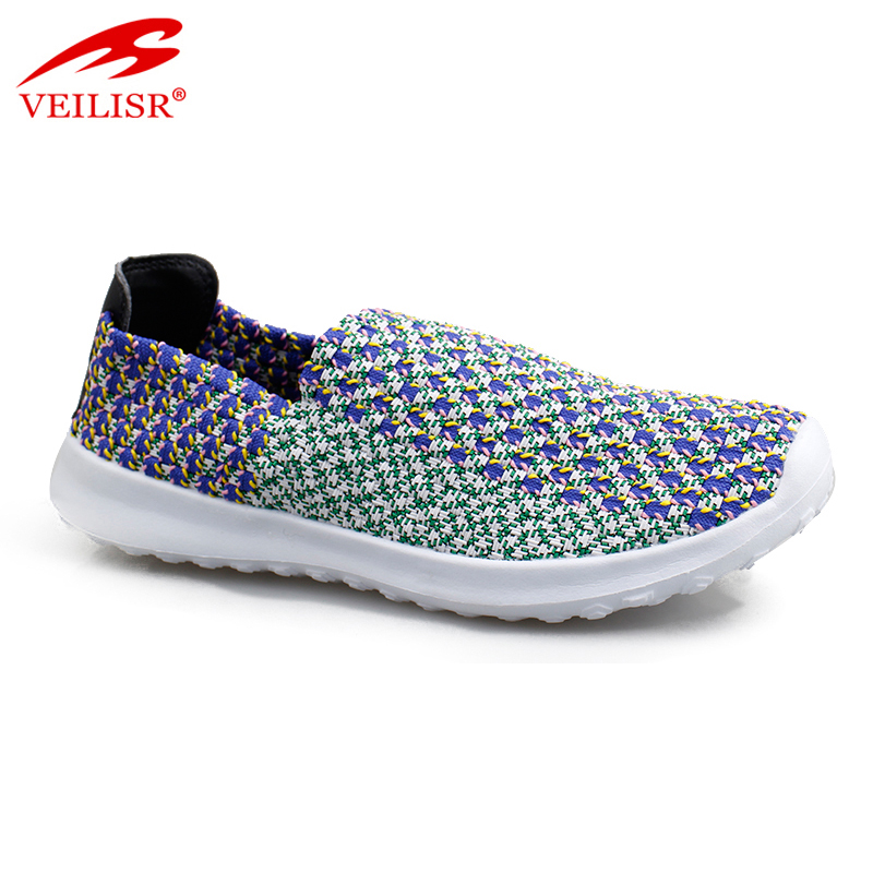New colorful breathable footwear casual men woven shoes