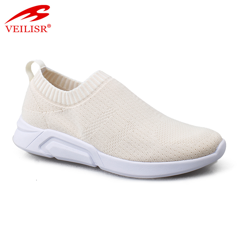 Zapatillas High quality Fashionable Anti Slippery Top selling knit fabric women casual sport shoes sneakers