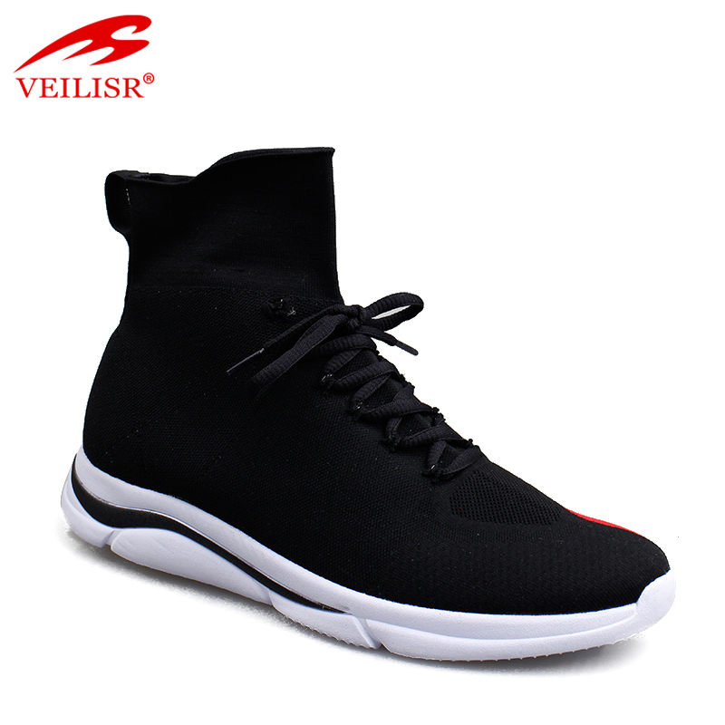 Outdoor knit fabric fashion casual sport shoes men sock sneakers