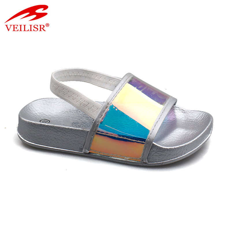 ສາຍ elastic ກາງແຈ້ງ PU ເທິງເດັກນ້ອຍ slippers kids sandals slides