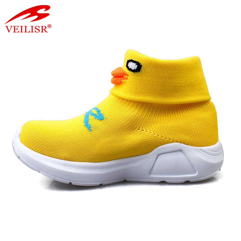 Outdoor cartoon style children sock sneakers kids LED light shoes