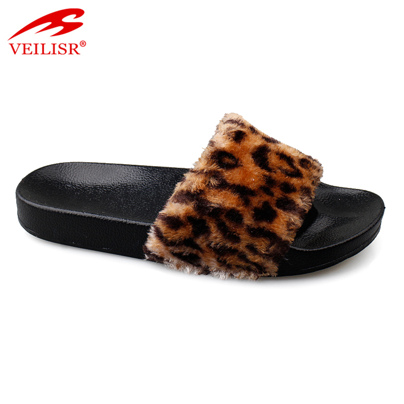 Wholesale design ladies warm plush PVC sole indoor women slippers