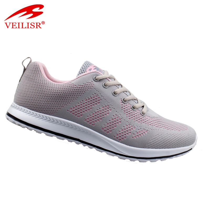 New design fashion knit fabric sneakers ladies sport shoes