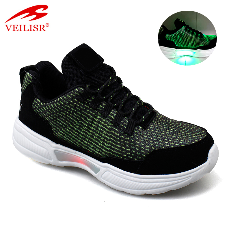 Zapatillas new fashion fabric men sneakers LED light up sport shoes
