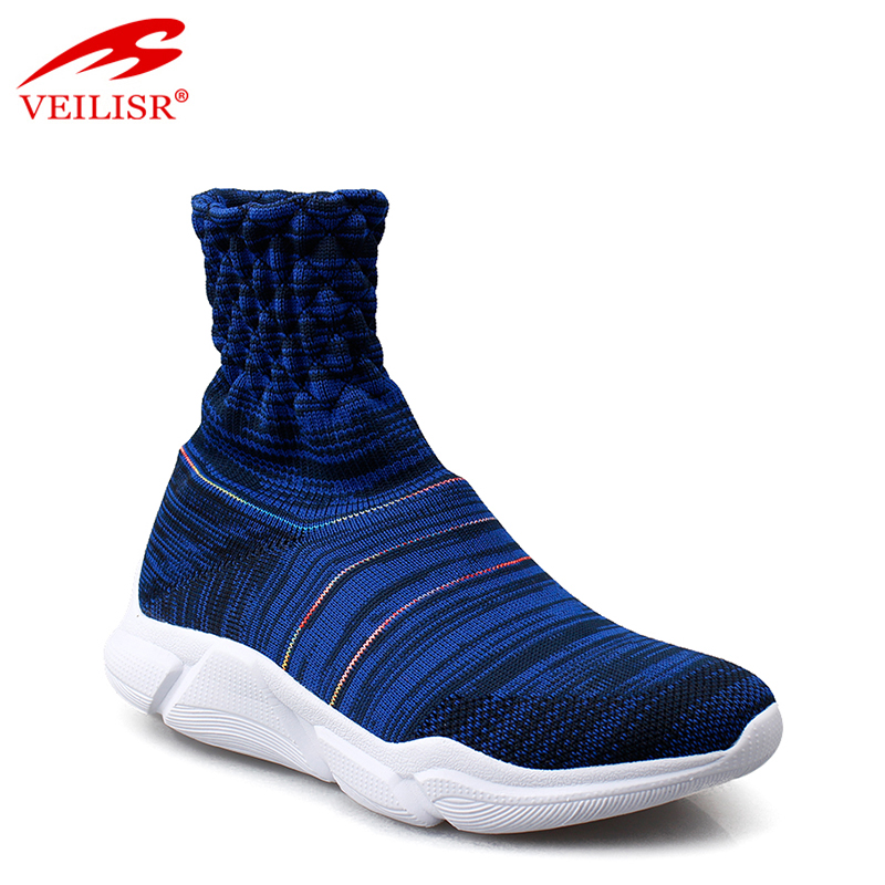 Zapatillas Hot Selling Fashionable Anti Slippery Top selling nice light knit fabric children sneakers kids casual sock shoes