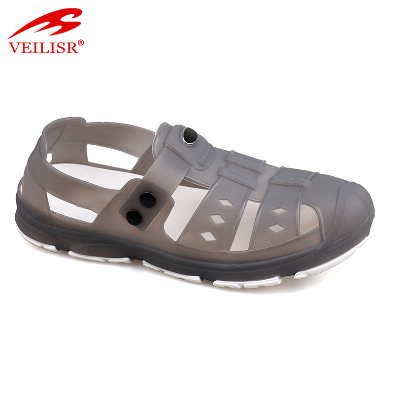 New design clear PVC clogs beach jelly shoes sport men sandals