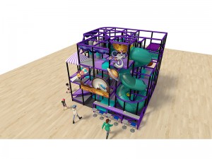 Purple indoor play structure