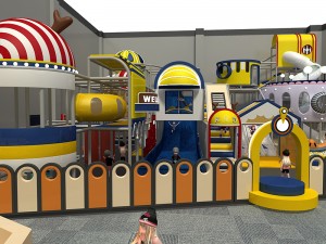 Нова закрита детска площадка на 3 нива в стил нуво