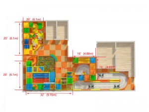 Soft playground design with 2 levels