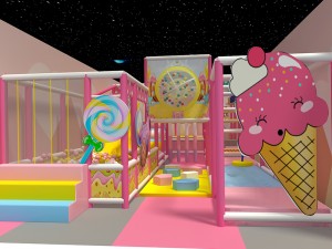 2 levels candy theme indoor playground