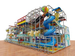 Big air force theme indoor playground with 3 levels