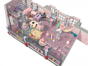 2 levels pink indoor playground