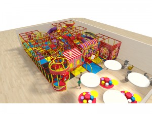 Playground interno com tema de circo de 2 níveis