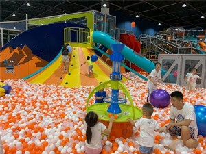 Volcano slide for indoor kids play center