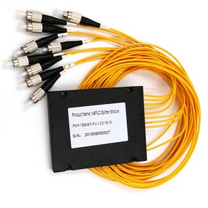 1×8 Fiber PLC Spitter ABS black box type with FC UPC Connector