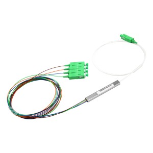 1×4 Fiber PLC Splitter MINI Colorful Type 0.9mm Cable With SC APC Connector
