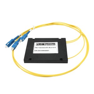 1×2 FIBER PLC SPITTER ABS BLACK BOX TYPE WITH SC UPC CONNECTOR