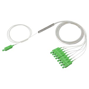 1×8 Fiber PLC Splitter MINI type 0.9mm Cable with SC APC Connector