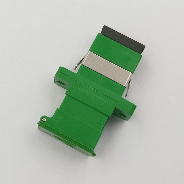 Simplex Single Mode SC APC Shutter Fiber Optic Adapter with Flange Featured Image