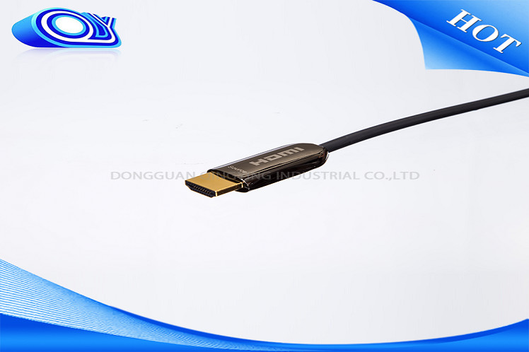 High Speed HDMI Over Fiber Optic Cable ,  30M ~ 100 M Black Mini HDMI Cable