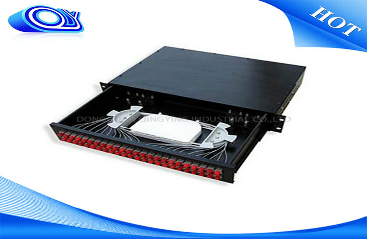 Light Weight Fiber Distribution Panel , 48 Port Fiber Patch Panel Rack Mount For ODF Tray Featured Image