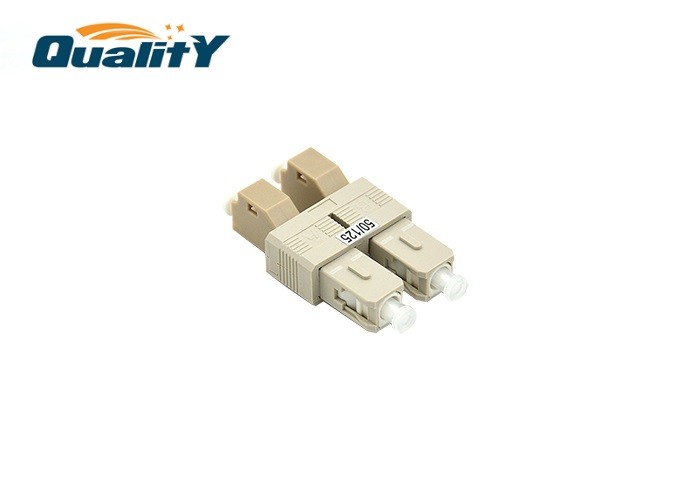 Gray Color Duplex Fiber Optic Adapter LC Female To SC Male Hybrid Flange