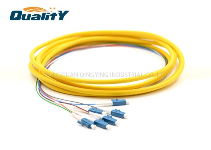 Low IL Fiber Optic Pigtail LC UPC 6 Core G652D Single Mode Cable