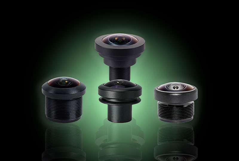 M12 Ultra wide angle fisheye lenses capturing up to 235 degrees FoV for 360 degrees panoramic view