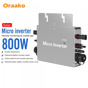 oraako 800w Solar System On Grid PV Smart Micro inverter WIFI  smart Mobile APP communication Solar Micro inverter