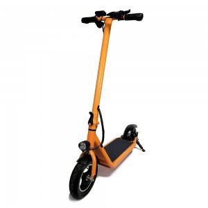 Scooter elèctric taronja de 10 polzades amb suspensió davantera M100