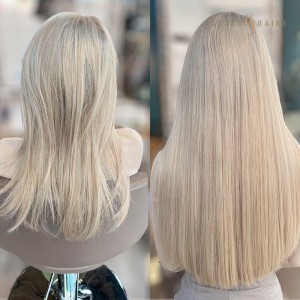 Pearl Blonde Highlights Virgin Remy Human Hair Machine Weft Extensions