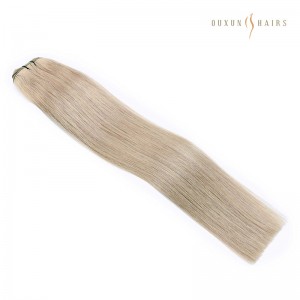 Classic #18a Ash Blonde Hair Extensions Machine Weft Extensions for Versatile Looks