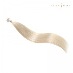 Ash Blonde and Platinum Blonde Highlights Flex Weft Hair Extensions Best Quality Cuticle Hair Double Drawn