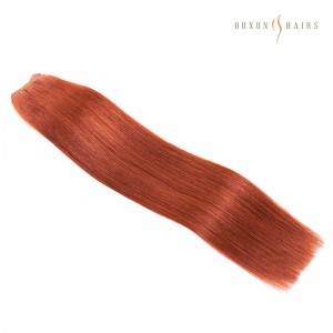 18″ inch 100g Add Volume Straight Machine Weft Copper Hair Extensions Double Drawn