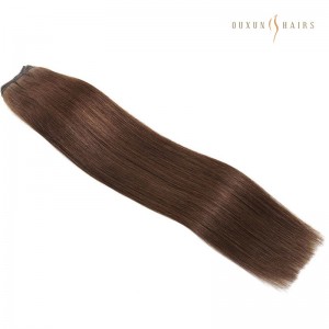Enhanced Weft Collection: Premium Blend of Hand-Tied and Machine Weft – Chestnut Brown #4 Genius Weft Extensions