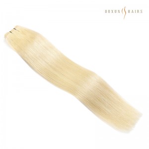 Ouxun 100% Human Hair White Platinum Blonde Virgin Bundles Weft Sew In Human Hair Wefts (#60)