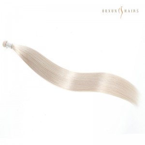 China Factory Wholesale #60A Ash Platinum White Silver Blonde- Straight Q-Weft Hair Extension