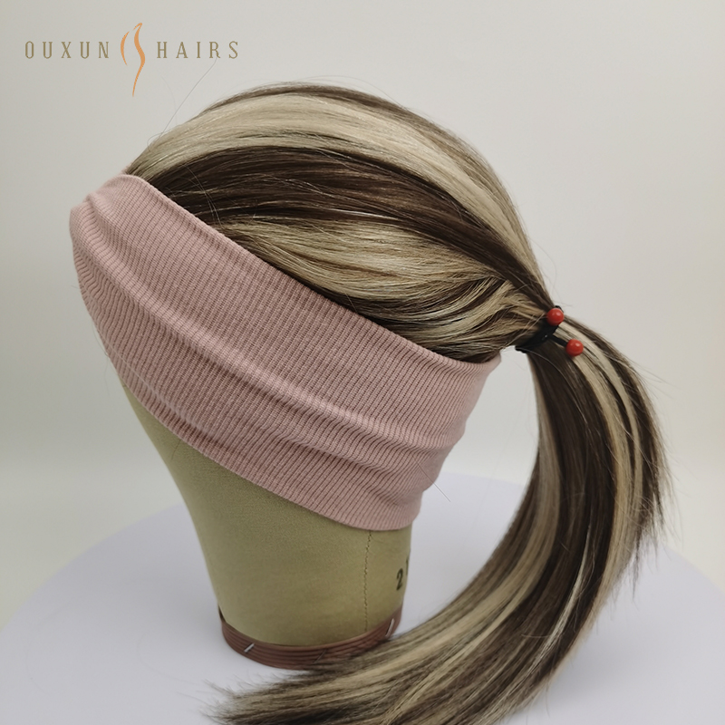 OXBF01 Human Hair Ponytail Wig/ Sports Wig/ Band Fall Wig / Active Wig/ Active High / Ponytail/European hair Jewish Kosher Wig-Human Hair Wig Factory