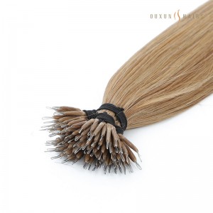 Natural Blonde Micro Nano Bead Fusion Keratin Bond Hair Extensions 100% Remy Virgin Human Hair 18inch 100g-Mongolian Hair extension Suppliers
