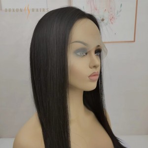 OXLW05 Silicon Lace Lady Wig: Medical Capillary Prosthesis Hair Loss Solution with Human Hair, Swiss HD Full Lace with PU Around, No Glue, No Clips, Front Lace Natural Hairline, Full Bleached Wigs ...