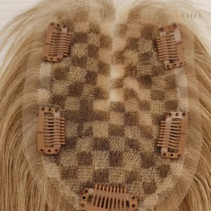 OXTL03 Custom Ash Brown to Light Blonde Highlight Balayage Color Base 10*15cm 8inch Short Human Hair Lace Front Topper Lace Closure Topper For Women-Hair Wig Wholesale Suppliers