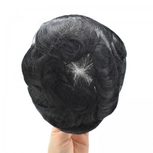 OXMM02 Hair System for Men Human Hair Piece Replacement Indian Virgin Remy Hair Toupee for Men Fine Mono Lace Front Mens Toupee Durable Poly Skin PU Around Hair Unit-Cranial Prosthesis Suppliers